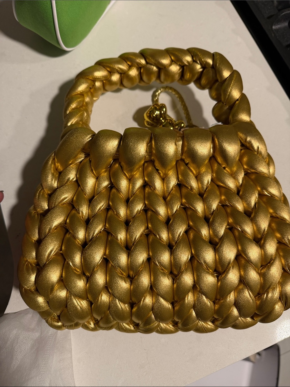 Gold Braided Handle Women's Mini Bag